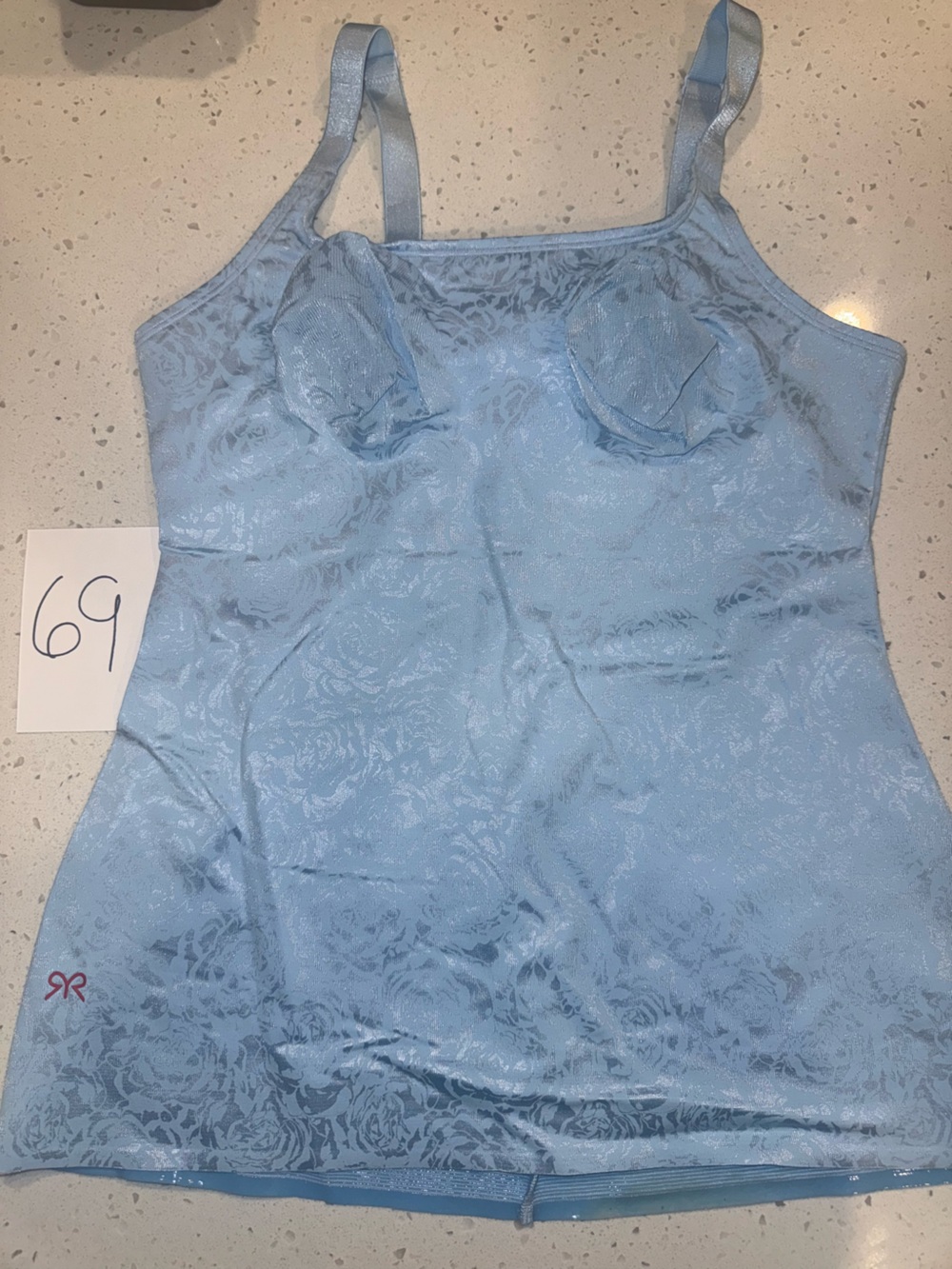 Ruby Ribbon Ultimate Cami, Light Blue with Rose Deluster, RARE, 38